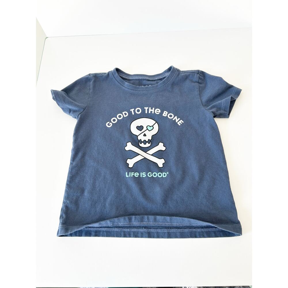Life is Good Navy Good to the Bone Graphic Short Sleeve Tee 4T